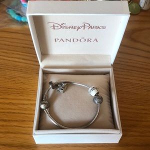 Pandora bracelet with three Disney Shanghai charms